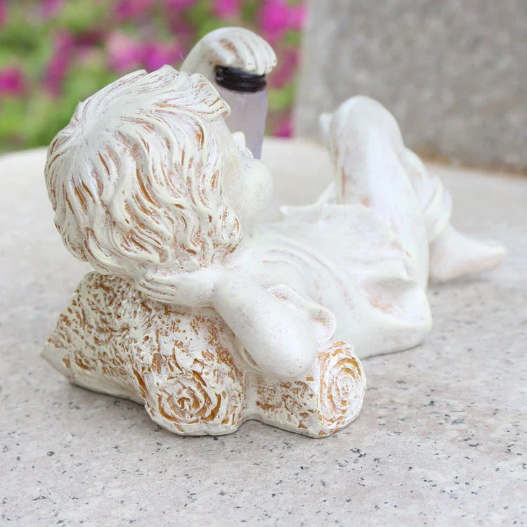 GiftHome UK Enchanting Solar-Powered Resin Garden Statue with Firefly Lights