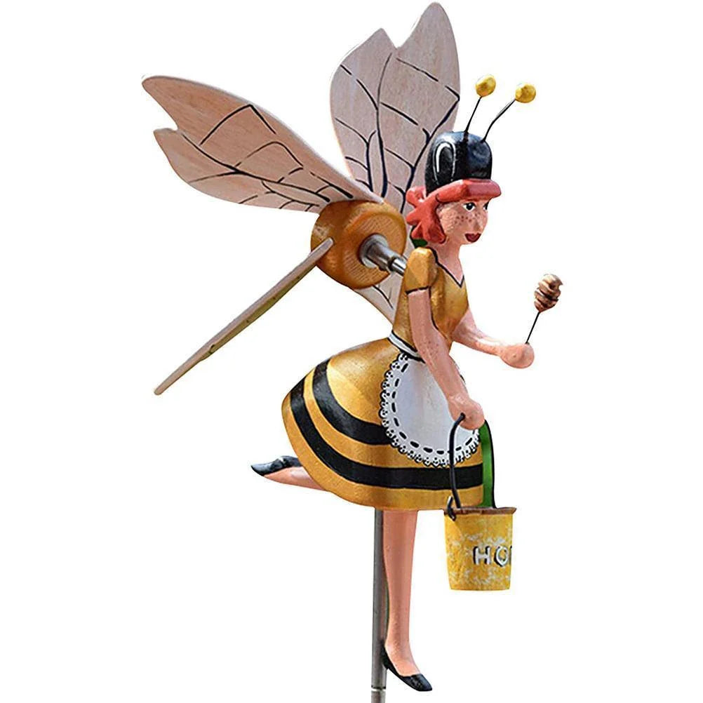 Charming clown garden windmill decoration with stainless steel column and vibrant, long-lasting colors
