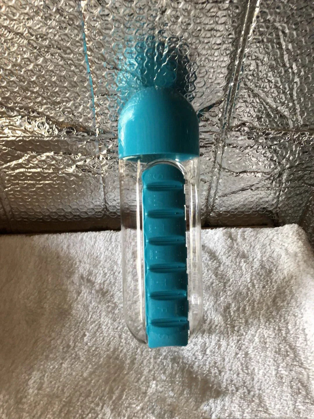 Portable Hydration Bottle with Medication Organizer - Stay Hydrated and Organized on the Go