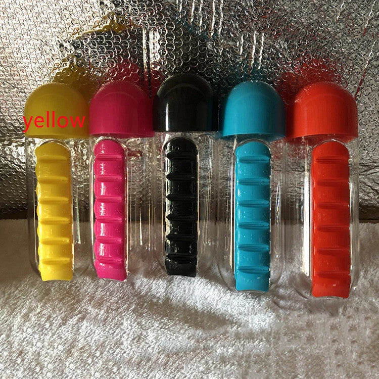 Portable Hydration Bottle with Medication Organizer - Stay Hydrated and Organized on the Go