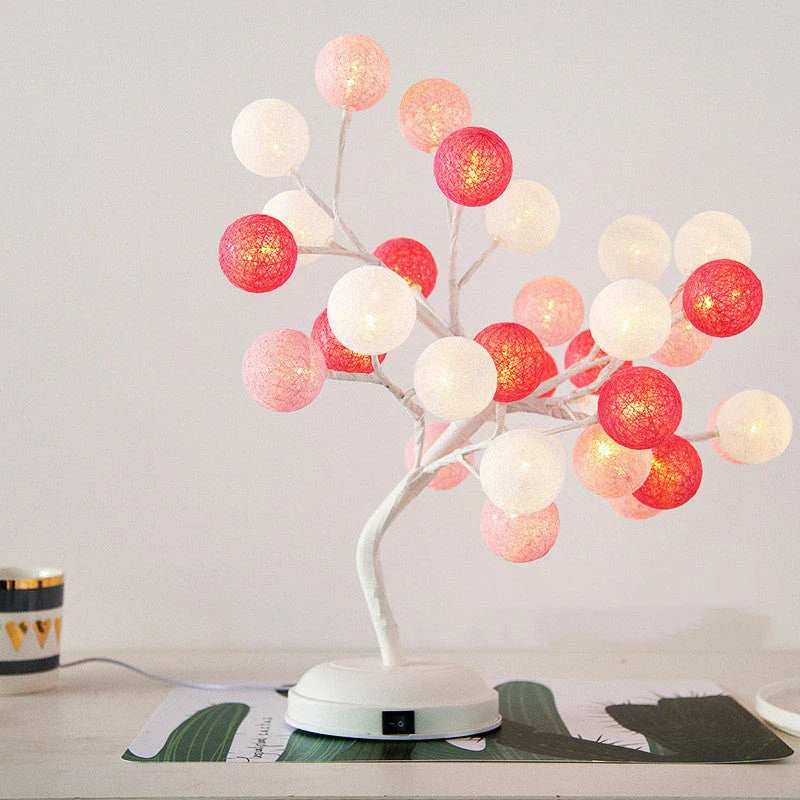 GiftHome UK Enchanting LED Cotton Ball Tree Lamp - Versatile Lighting for Every Home