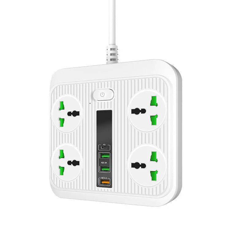 Smart Socket with TypeC PD 40W QC3.0 Fast Charging and 4 Power Sockets