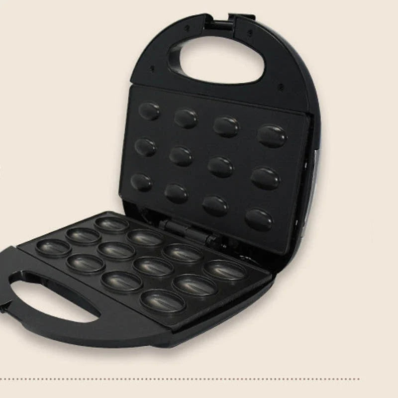 Compact and efficient mini nut sandwich maker with double-sided heating tray, Teflon nonstick coating, and advanced temperature control for hassle-free baking