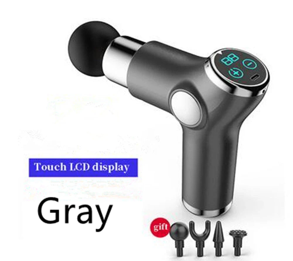 Deep Tissue Vibration Massager with 32 speed settings, ergonomic grip, and interchangeable massage heads for full-body relief