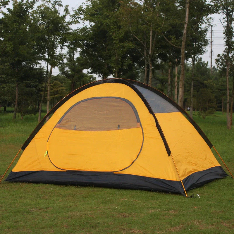 Double-layer aluminium pole tent for outdoor camping in various colours