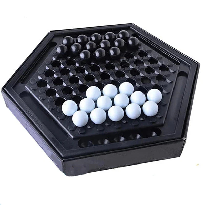 Abalone strategy game with marble board and pieces for family and kids to play