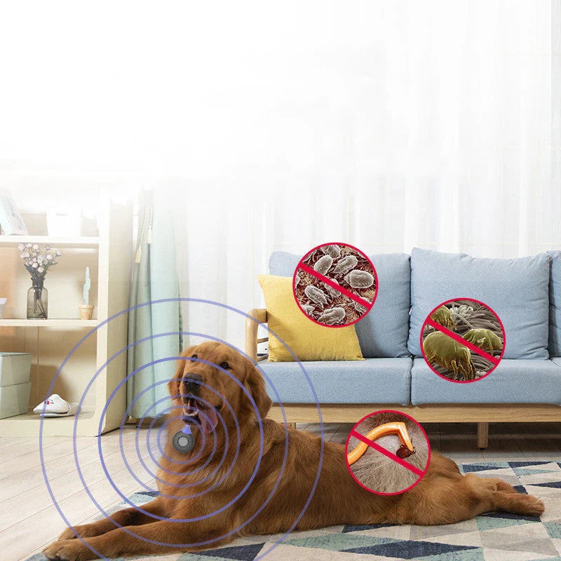 Ultrasonic Pet Pest Repeller with USB Charging and Bright Safety Lights for Outdoor Adventures