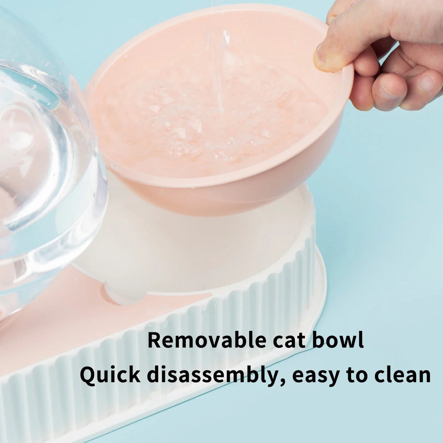 Premium automatic pet water dispenser with integrated food storage, non-toxic materials, and large 2.8L capacity for hassle-free hydration