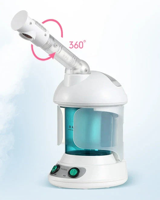 Portable Face Steamer with Rotating Nozzle for Hands-Free, Spa-Quality Facial Treatment