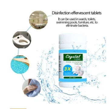 Aqua Fizz effervescent pool maintenance tablets in a box and dispenser on a white background