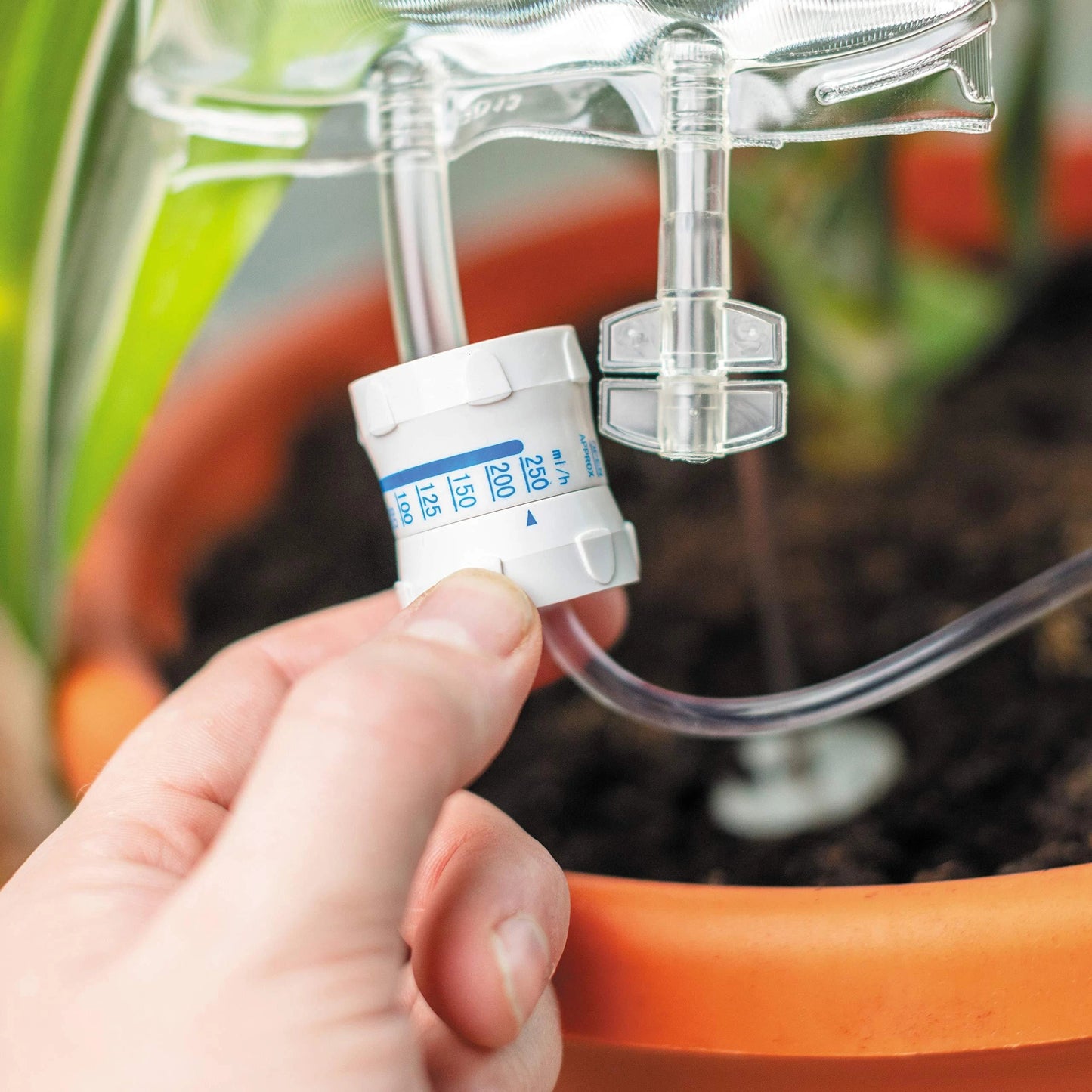 Premium drip-feed plant watering bag in transparent color, designed for indoor gardening and travel