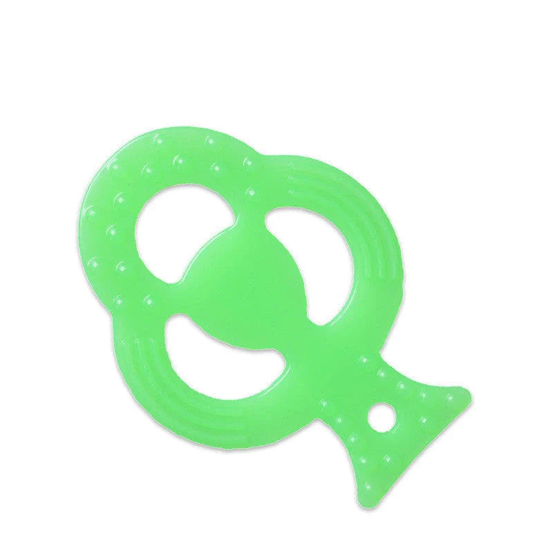 Soft silicone fruit-shaped teething toy for infants and toddlers to soothe sore gums during the teething process