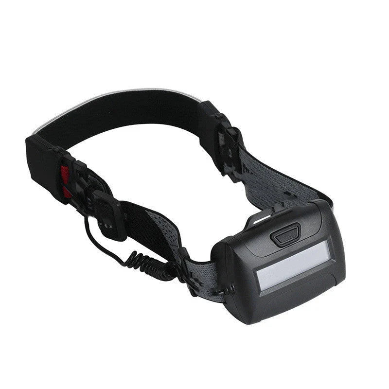 Powerful COB LED headlamp with 3 lighting modes, adjustable headband, and rechargeable battery