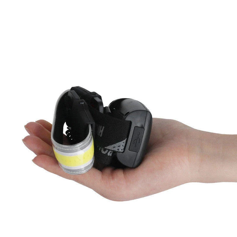 Powerful COB LED headlamp with 3 lighting modes, adjustable headband, and rechargeable battery
