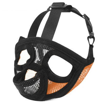 Adjustable breathable dog muzzle in various colours and sizes for flat-faced breeds like French Bulldogs