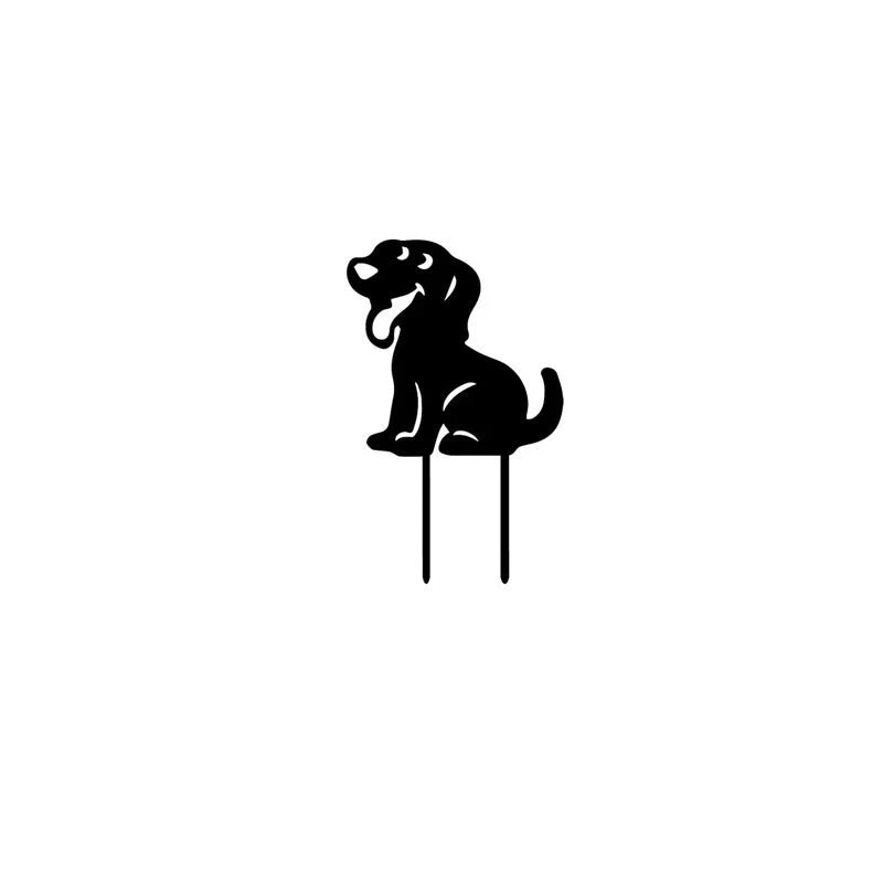 Durable acrylic dog silhouette garden stakes for lawn decoration