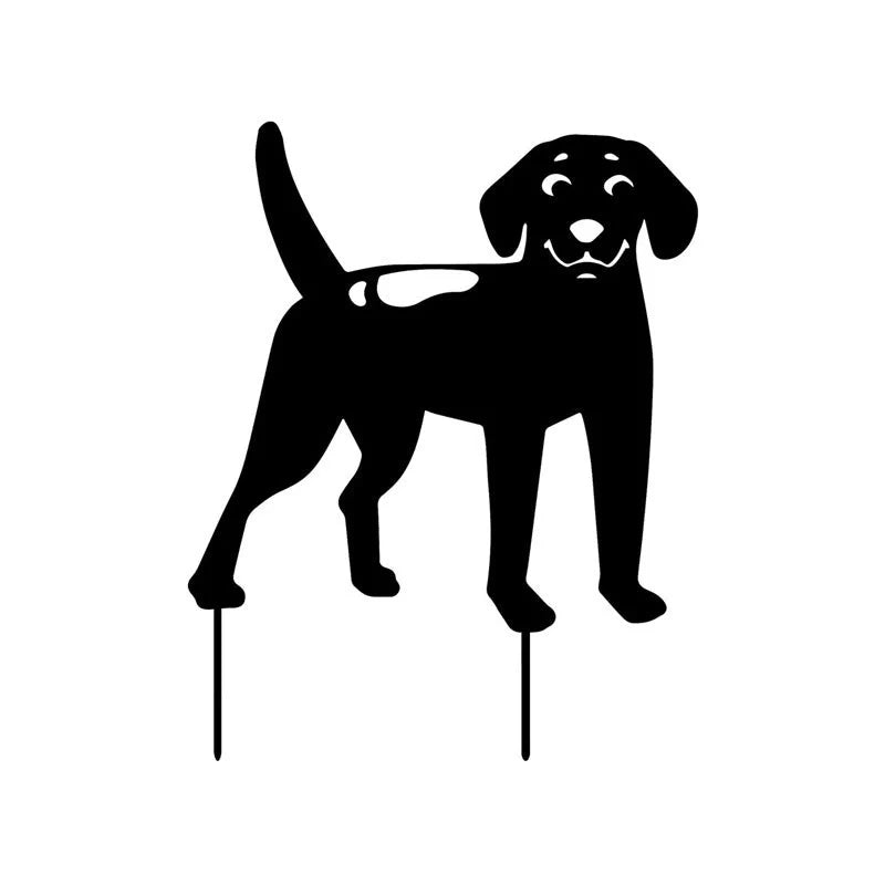 Durable acrylic dog silhouette garden stakes for lawn decoration