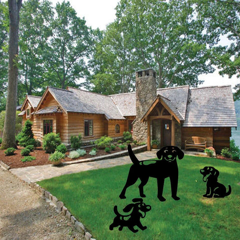 GiftHomen UK Dog Silhouette Garden Stakes: Durable Acrylic Animal Decor for Your Lawn
