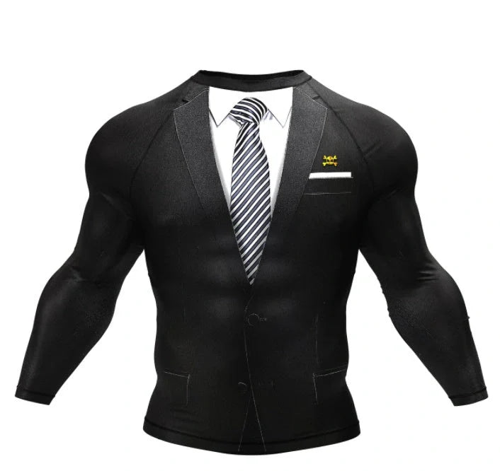 Tuxedo Rash Guard with XMARTIAL sleeve design - a sophisticated and functional water sports garment