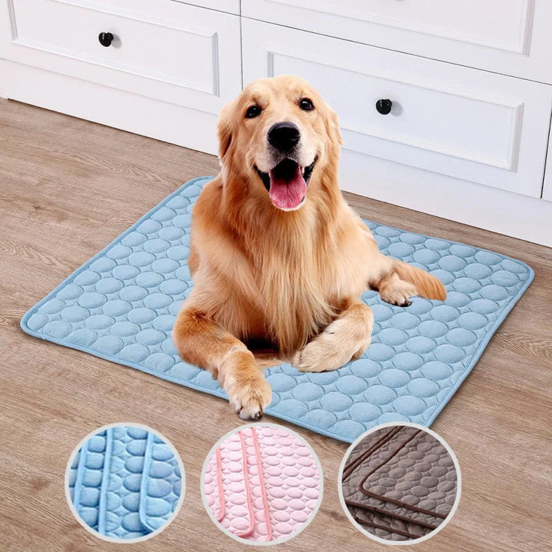 GiftHomen UK Pet Summer Portable Ice Silk Cooling Pad with Quick-Absorb Nylon