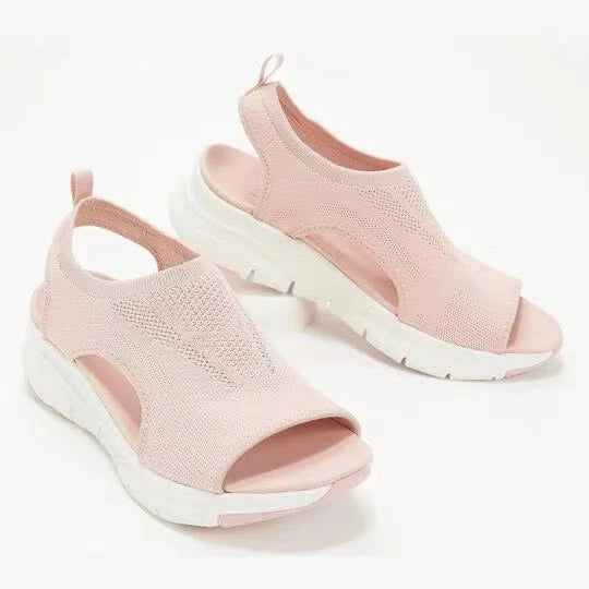 Breathable woven viscose sandals with stylish fish-mouth design, available in multiple colors and sizes