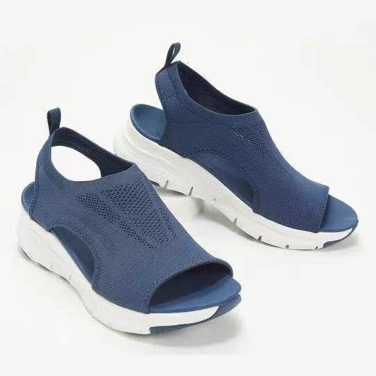 Breathable woven viscose sandals with stylish fish-mouth design, available in multiple colors and sizes