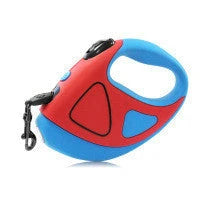 Premium retractable dog leash with luminous safety LED, featuring a rubberized non-slip handle, 360-degree anti-winding design, and durable nylon construction for secure and convenient dog walking.