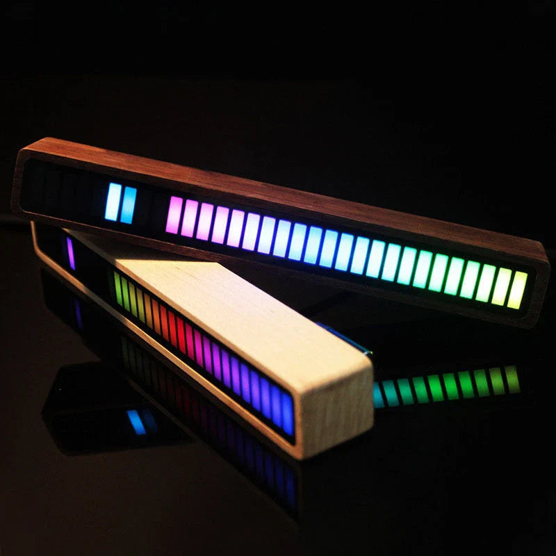 Bluetooth-enabled rhythm light strip with voice control features customizable RGB lighting, built-in microphone, and wireless connectivity for car and home use