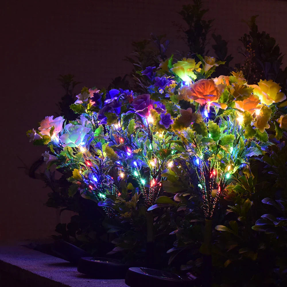 Captivating solar-powered outdoor flower lamps made of durable PVC with a beautiful carnation design, perfect for enhancing the ambiance of gardens, patios, and other outdoor living spaces.