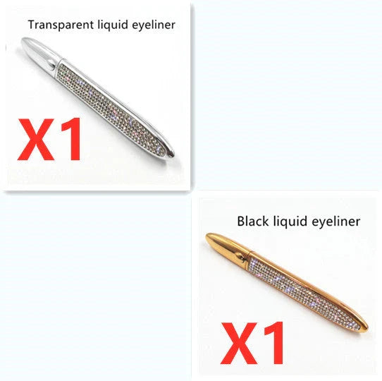 Premium self-adhesive eyeliner and false lash set in various shades