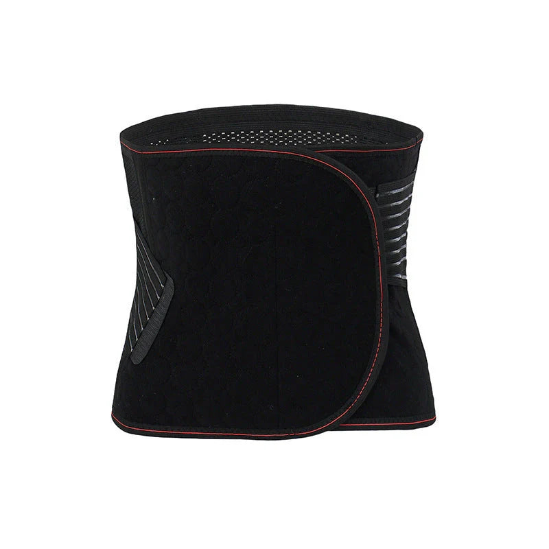Adjustable lumbar back support belt with dual straps and spring design for lower back pain relief and posture improvement