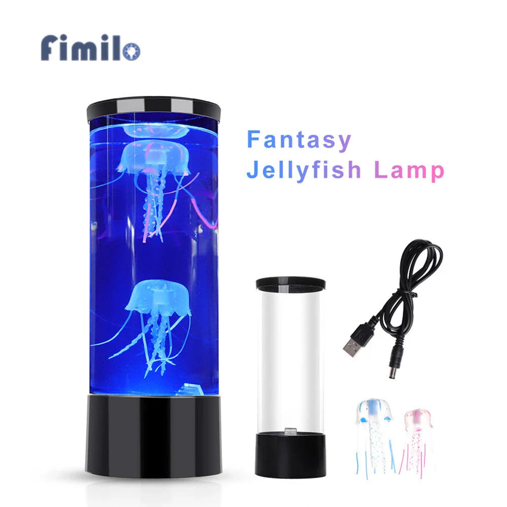 Enchanting jellyfish lamp with lifelike jellyfish and colour-changing effects, creating a serene and relaxing ambiance.
