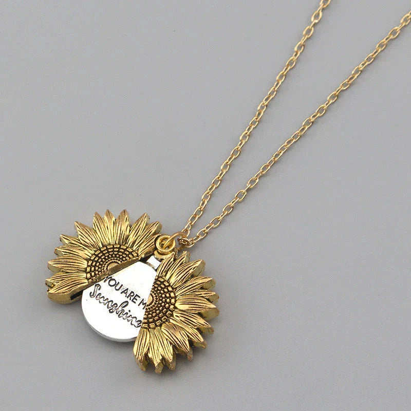 Radiant sunflower necklace with adjustable length and modern design