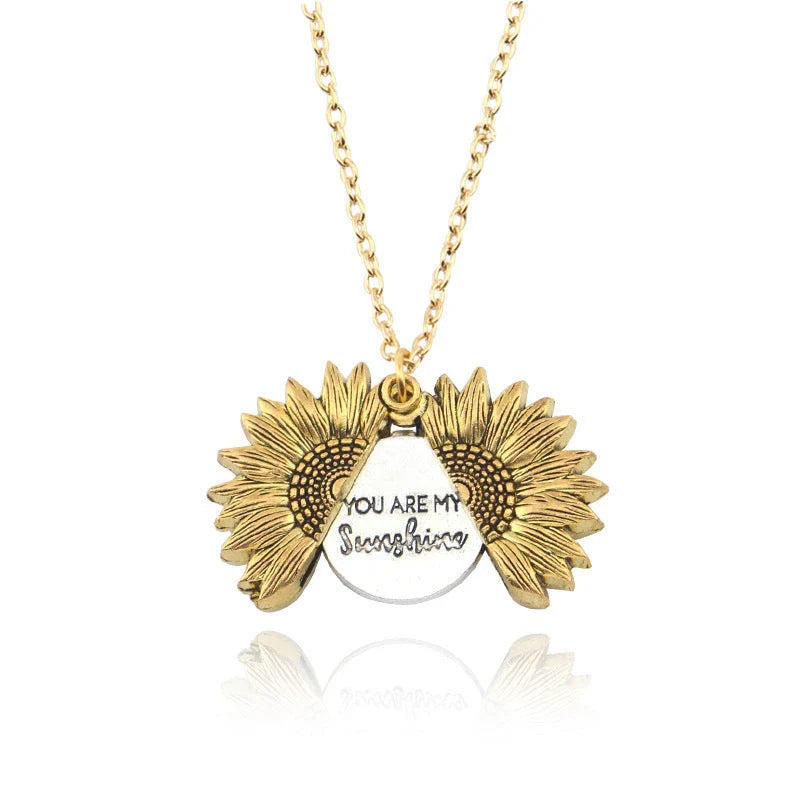 Radiant sunflower necklace with adjustable length and modern design