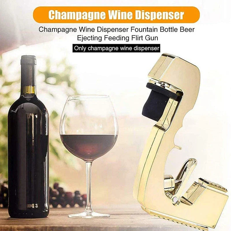 Versatile Champagne Sprayer with adjustable spray controls and stopper/pourer functionality for parties and celebrations