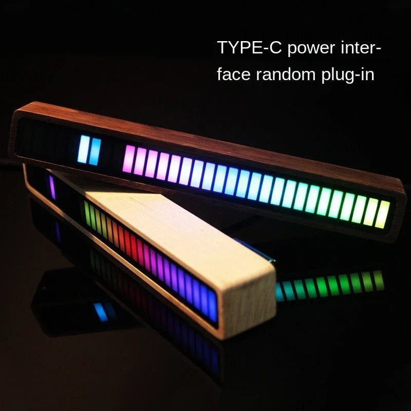 Bluetooth-enabled rhythm light strip with voice control features customizable RGB lighting, built-in microphone, and wireless connectivity for car and home use