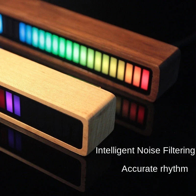 Bluetooth-enabled rhythm light strip with voice control features customizable RGB lighting, built-in microphone, and wireless connectivity for car and home use