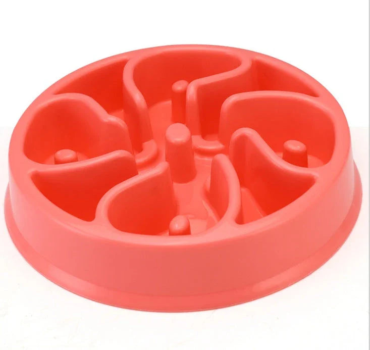 Anti-choke pet bowl made of durable plastic, available in multiple vibrant colours to suit your pet's style