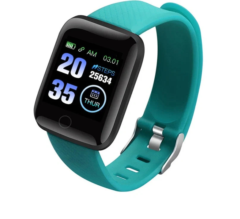 Advanced health-tracking sports bracelet with features including blood pressure and heart rate monitoring, activity tracking, and smartphone connectivity