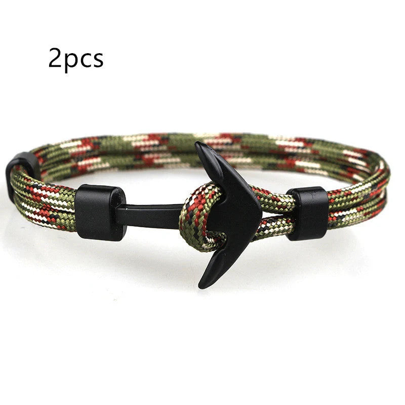 Anchor Bracelet featuring a nautical symbol on a cotton-linen rope