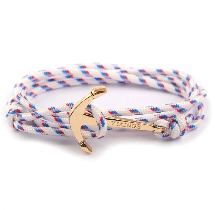 Anchor Bracelet featuring a nautical symbol on a cotton-linen rope