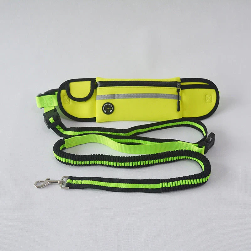 Versatile dog walking bag with waterproof material, reflective traction leash, and adjustable waist design for convenient and safe daily dog walks