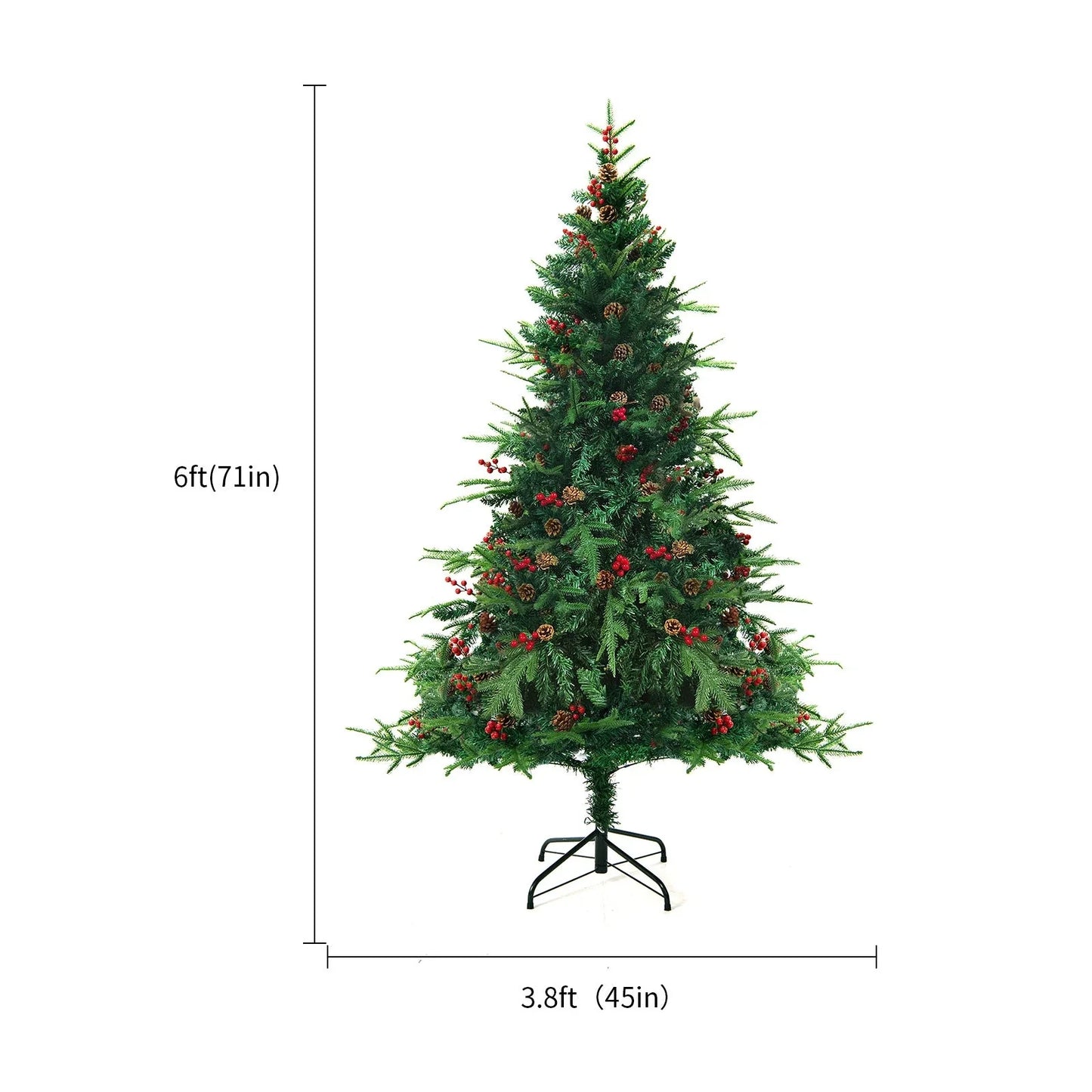 Premium artificial Christmas tree with realistic snow-like accents, providing a captivating winter wonderland effect for your holiday decor