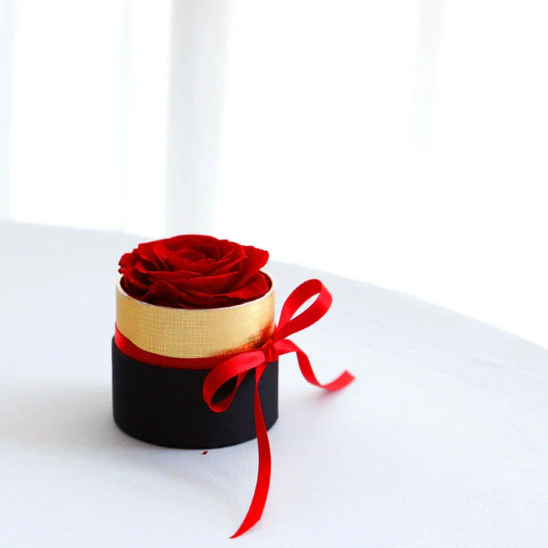 Premium preserved real roses in a luxurious gift box, a romantic floral centerpiece that lasts for years