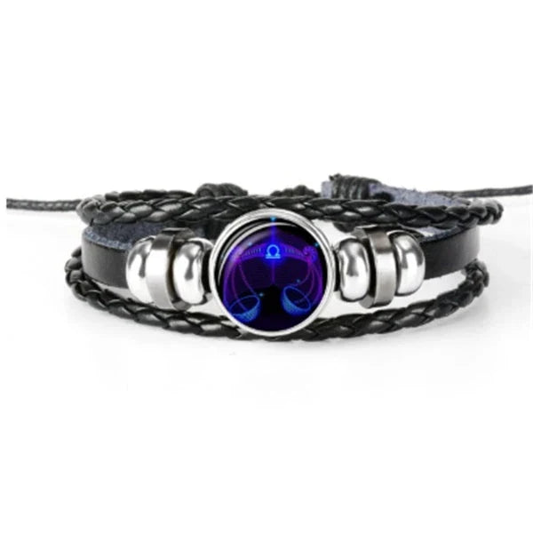 Zodiac Constellation Bracelet with Braided Design for Men, Women, and Kids in Various Colors