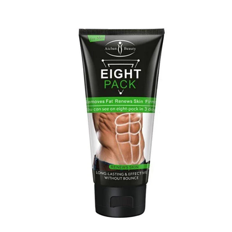 Premium fat-burning cream in portable container, designed to help achieve a sculpted, toned physique.
