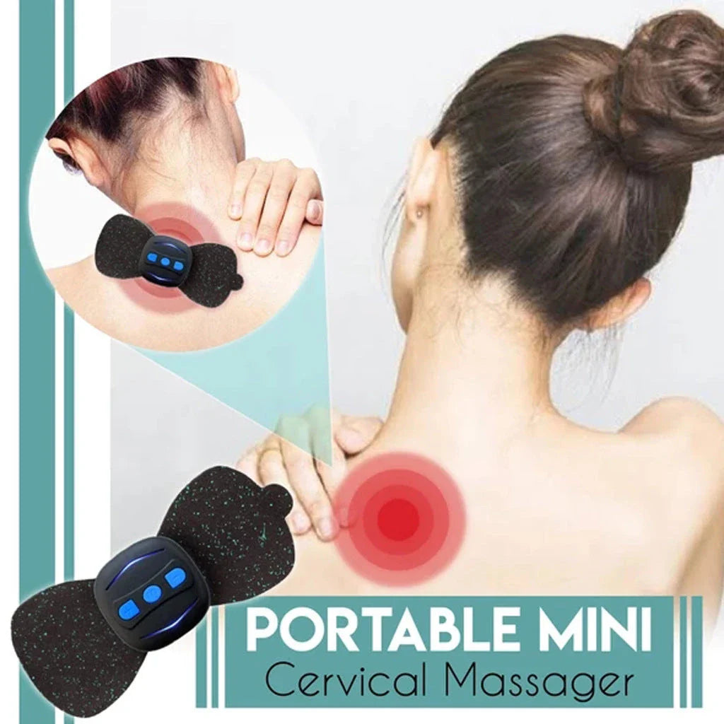 Portable neck massager with adjustable intensity levels for relieving muscle tension and stress