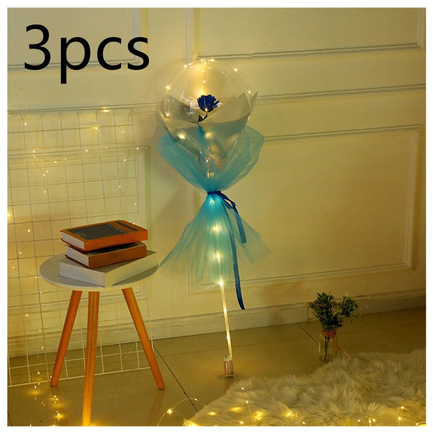 A luminous bouquet of glowing rose-shaped balloons, creating a magical and enchanting display.