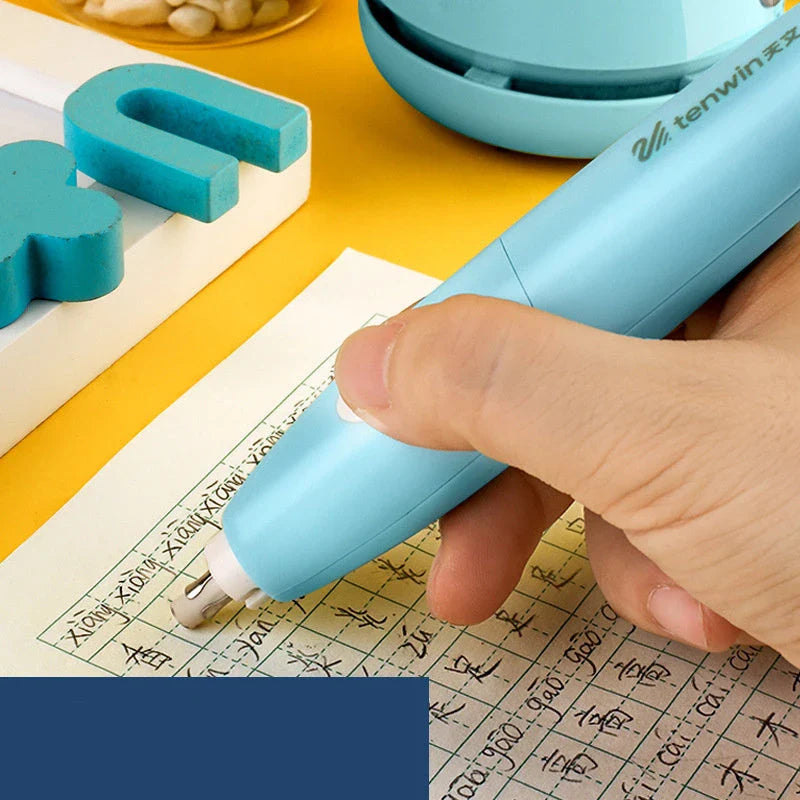 Multifunctional desk organiser set with electric pencil sharpener, eraser, and vacuum cleaner for efficient workspace organisation