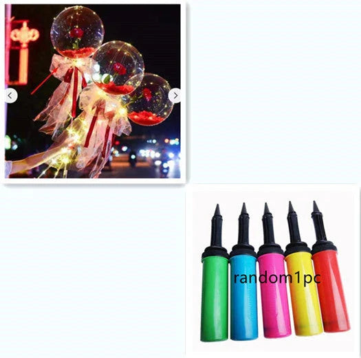 A luminous bouquet of glowing rose-shaped balloons, creating a magical and enchanting display.
